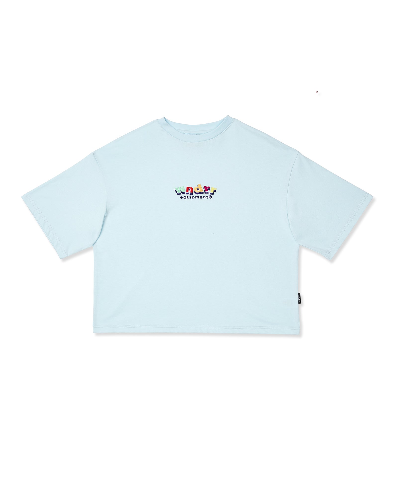 BLOCKED CROPPED FIT TEE - BABY BLUE