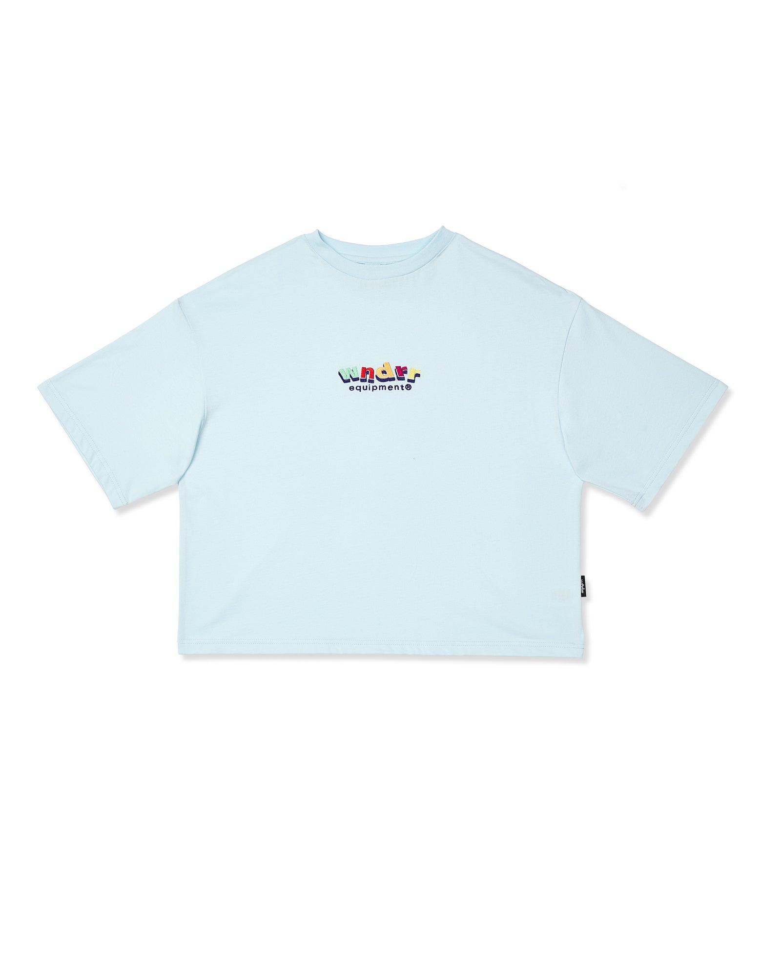 BLOCKED CROPPED FIT TEE - BABY BLUE