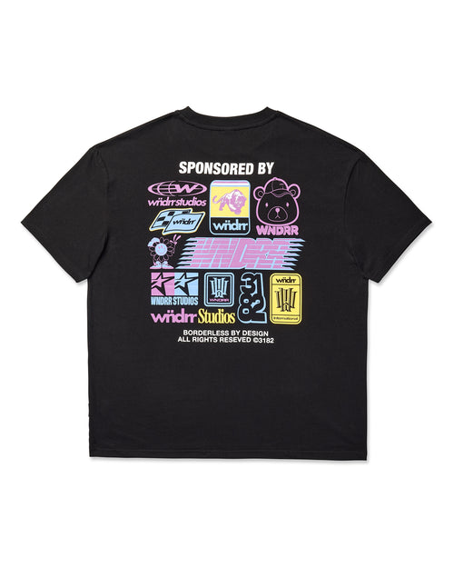 SPONSORED BOX FIT TEE - BLACK