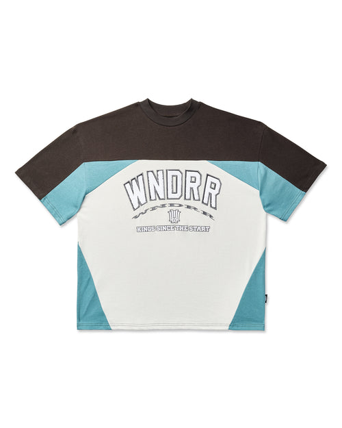 INSTITUTE PANEL CLUB TEE - OYSTER/BLUE