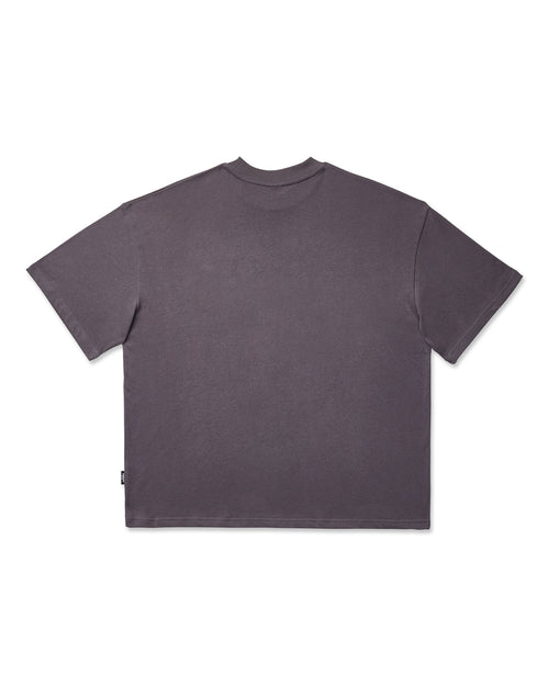BRUSHBACK HEAVY WEIGHT TEE - CHARCOAL