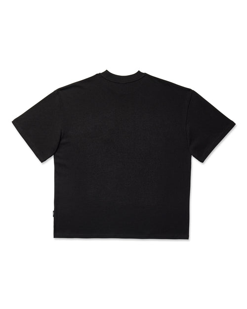 BRUSHBACK HEAVY WEIGHT TEE - BLACK