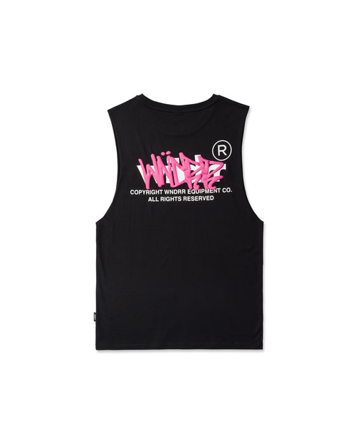 TAGGED MUSCLE TOP - BLACK