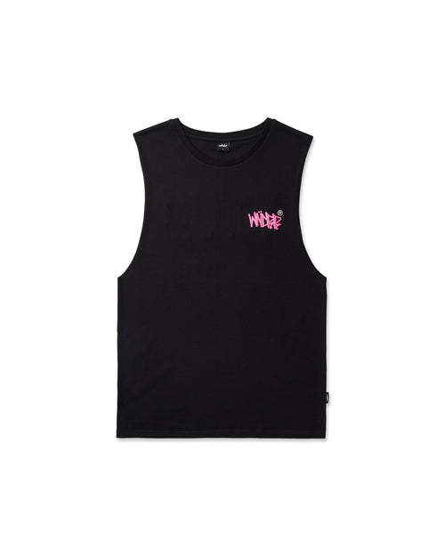 TAGGED MUSCLE TOP - BLACK