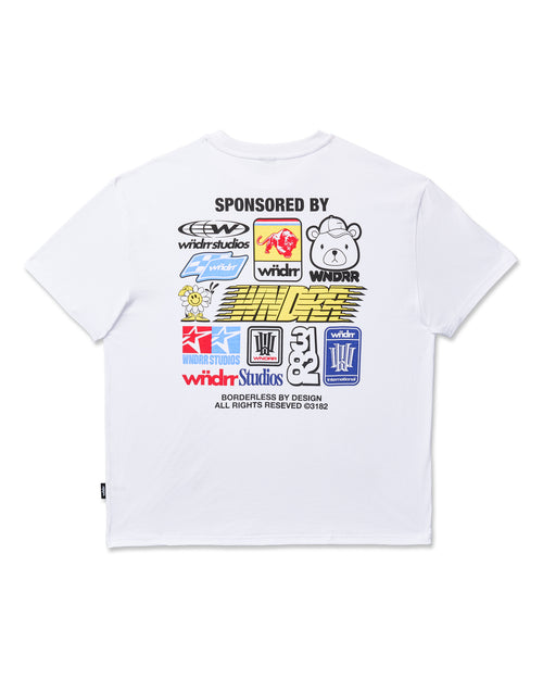 SPONSORED BOX FIT TEE - WHITE