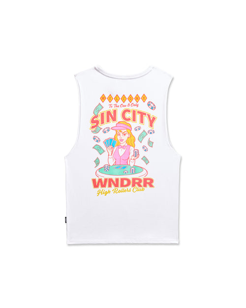 SIN CITY MUSCLE TOP - WHITE