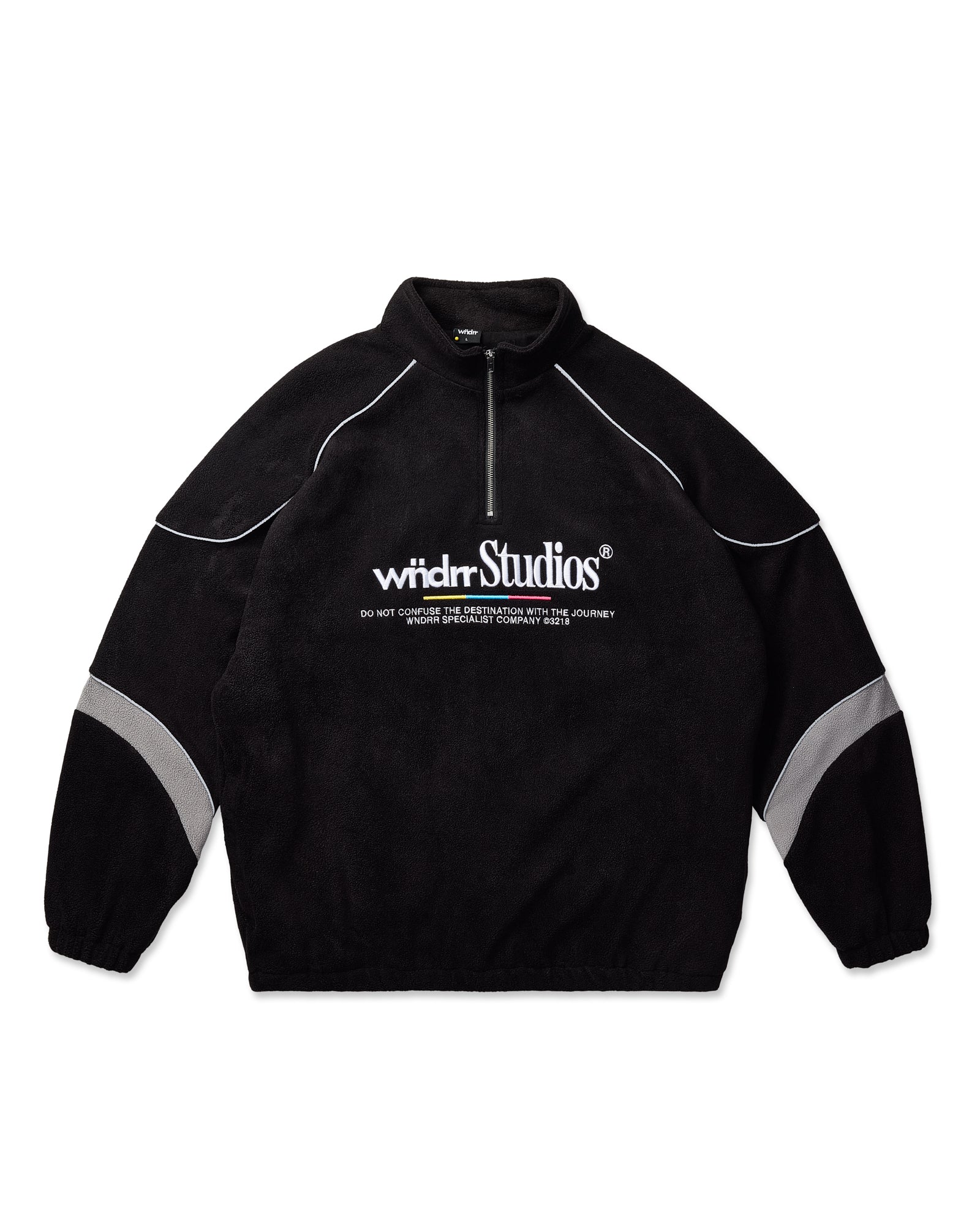 COLLECTIVE 1/4 ZIP POLAR FLEECE SWEAT - BLACK