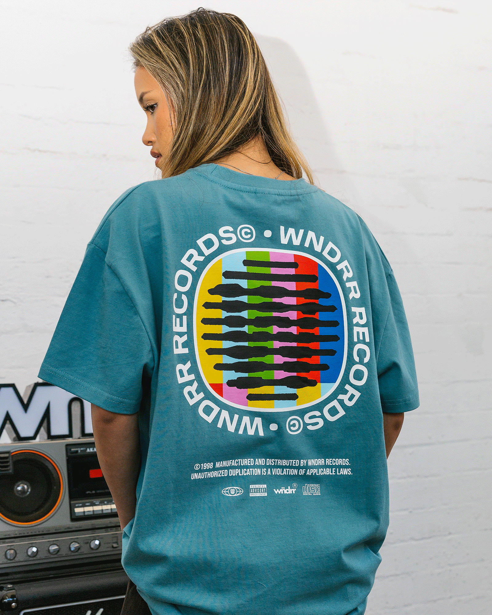 NO SIGNAL BOX FIT TEE - DUSK BLUE