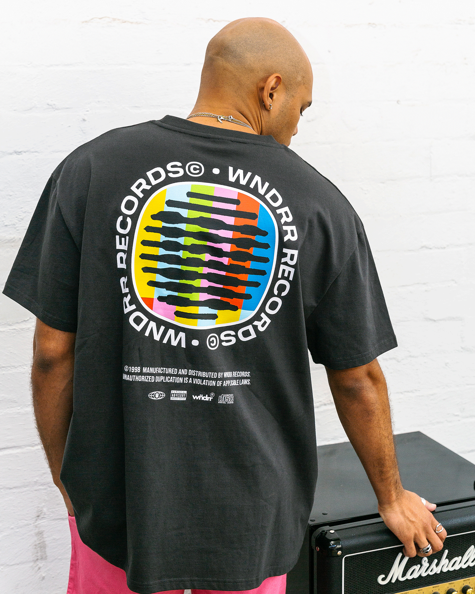 NO SIGNAL BOX FIT TEE - FADED BLACK