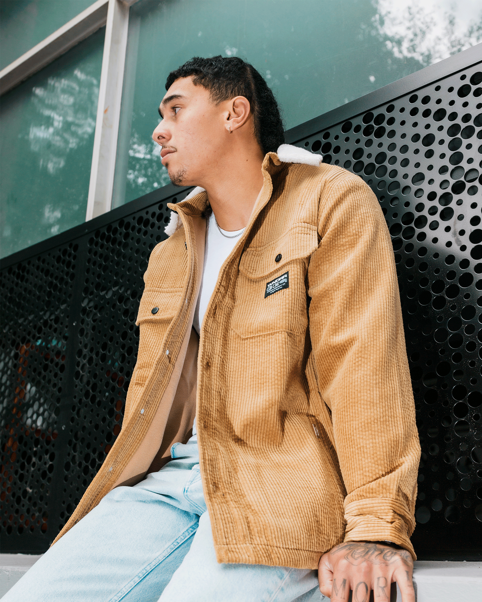 SHODO CORD OVERSHIRT - BEIGE