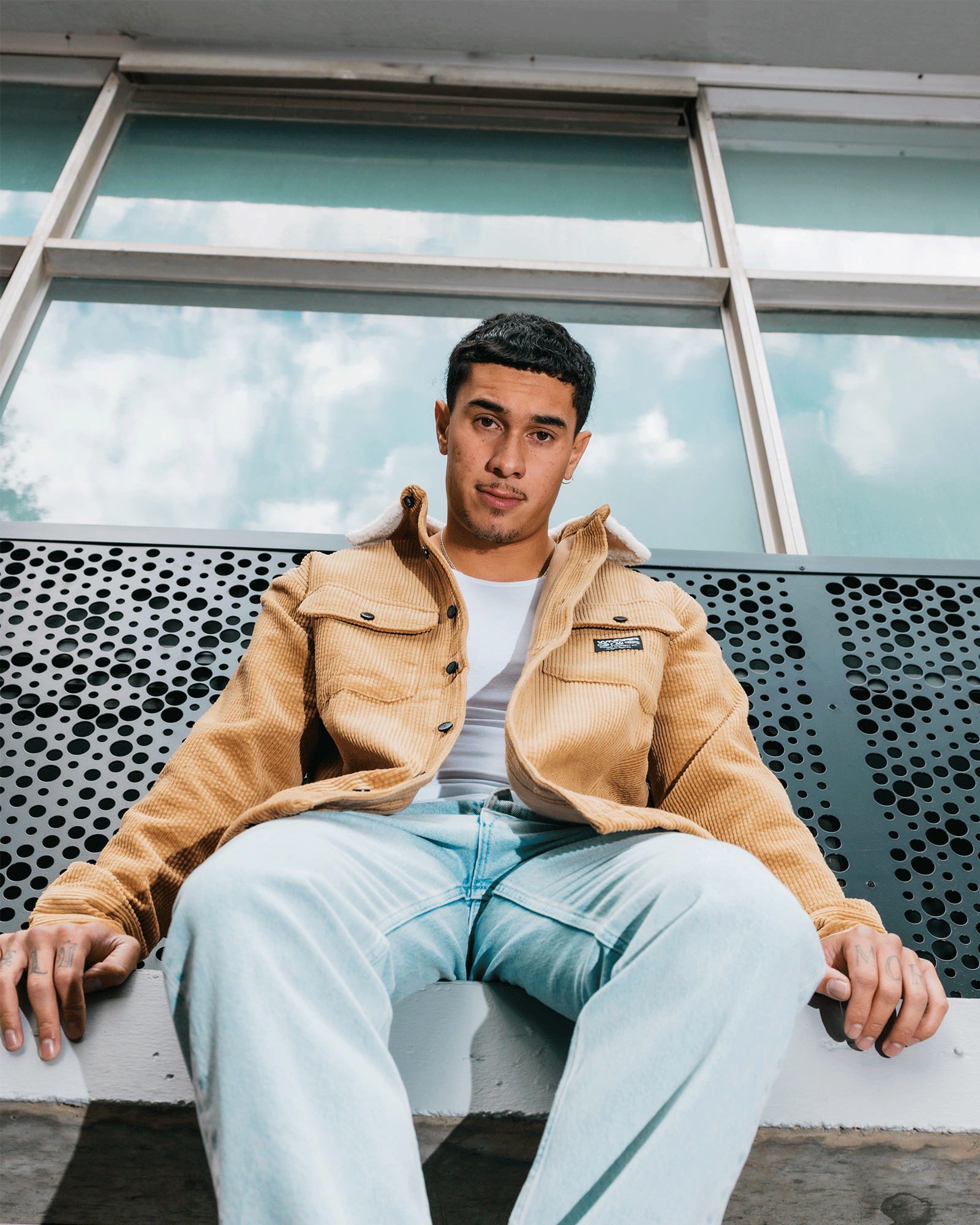 SHODO CORD OVERSHIRT - BEIGE