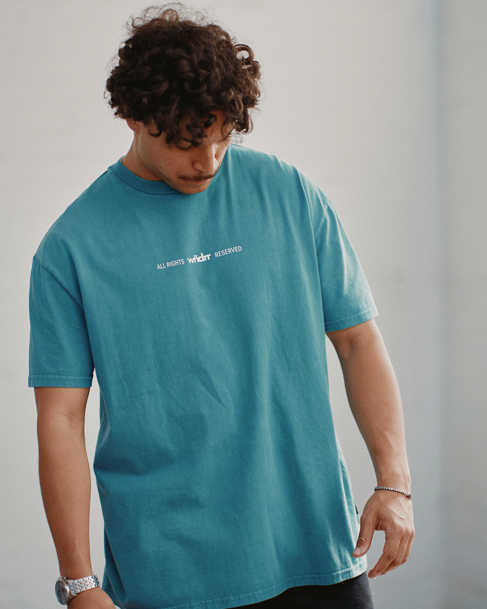 HIGHBORN BOX FIT TEE - WASHED BLUE