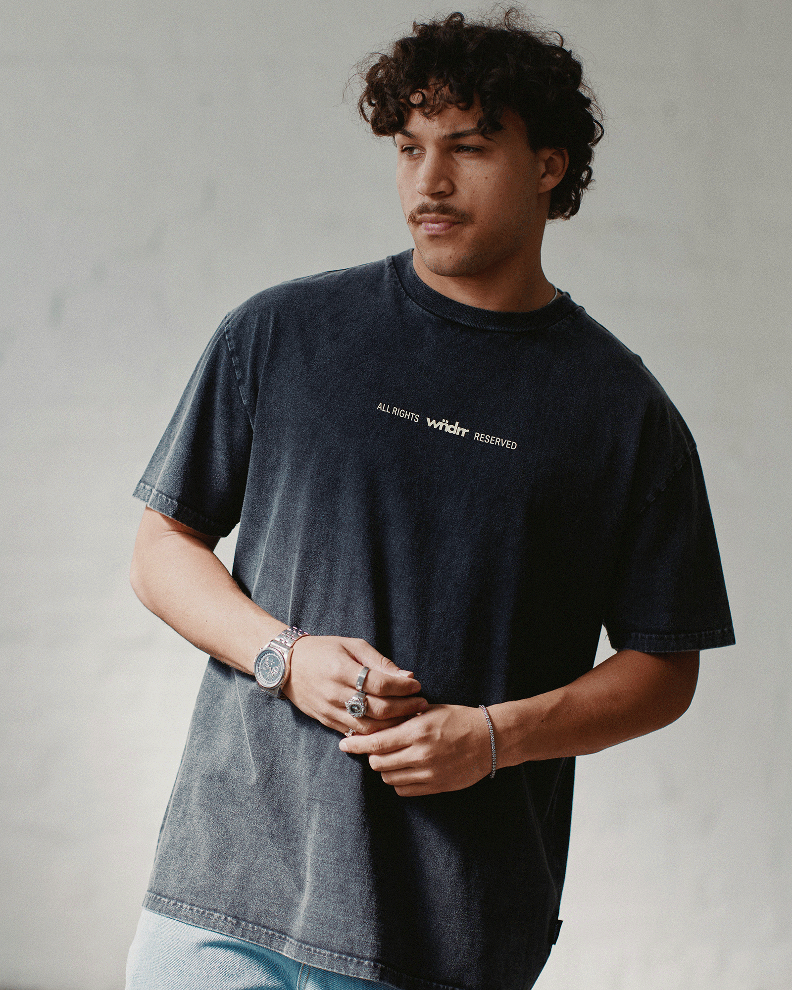 HIGHBORN BOX FIT TEE - WASHED BLACK
