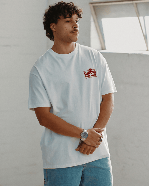 SLICING SINCE BOX FIT TEE - WHITE