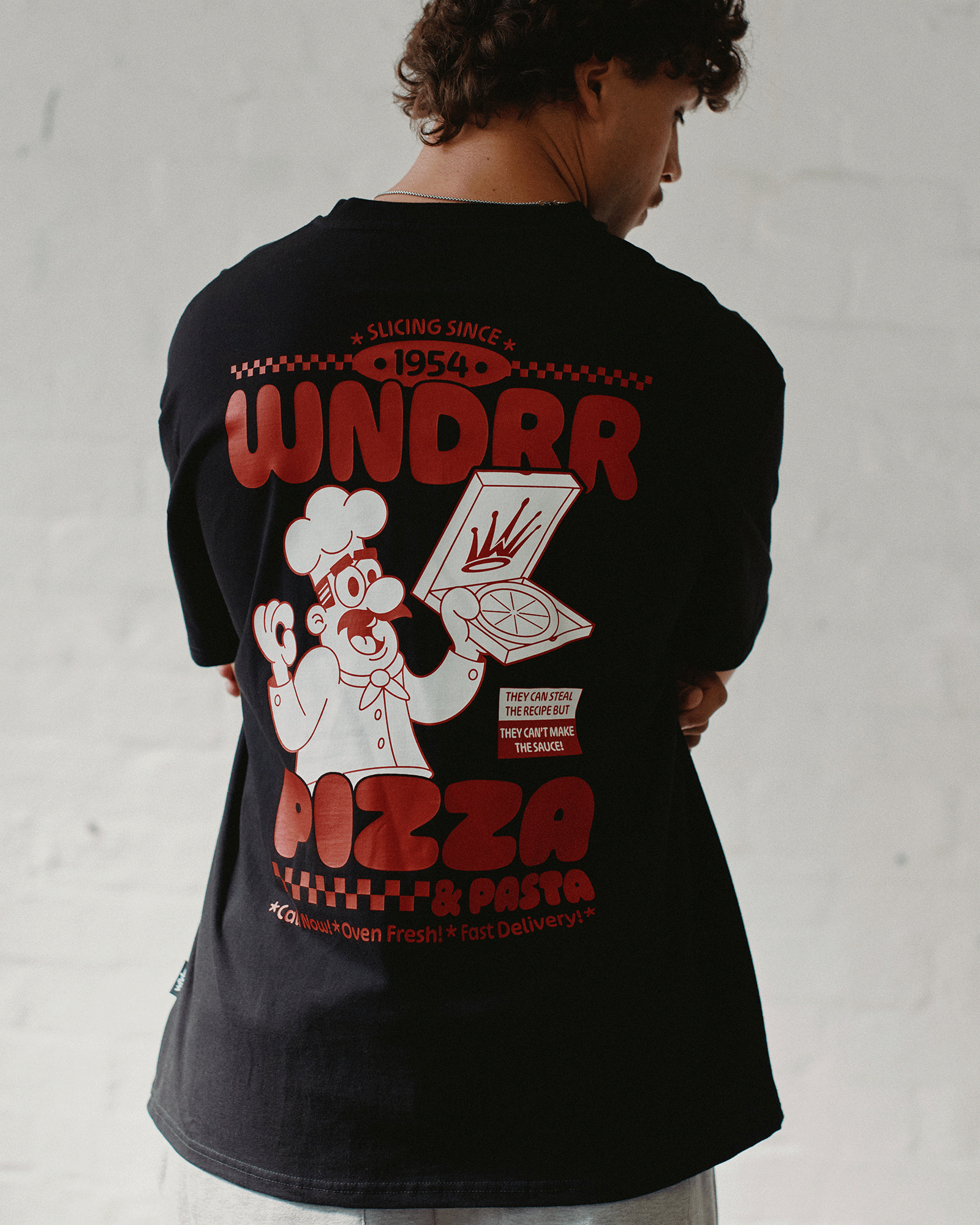 SLICING SINCE BOX FIT TEE - BLACK