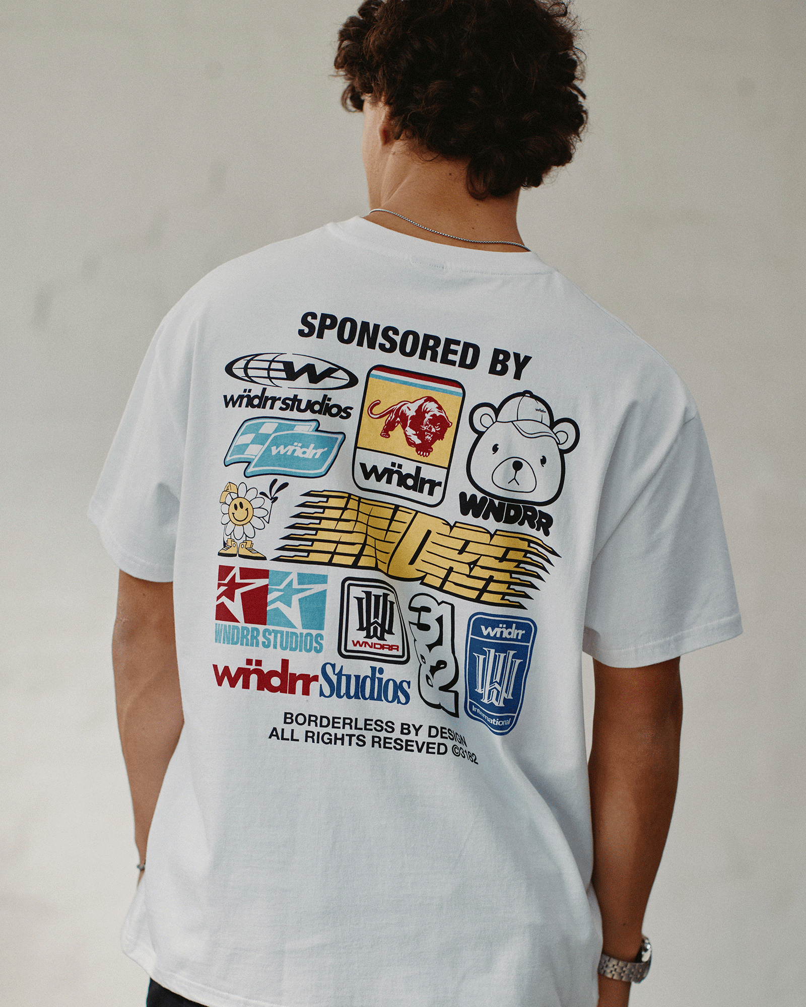 SPONSORED BOX FIT TEE - WHITE
