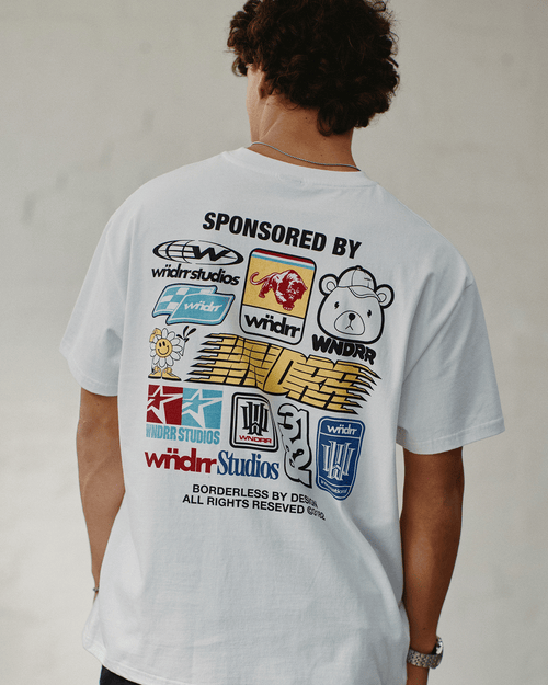 SPONSORED BOX FIT TEE - WHITE