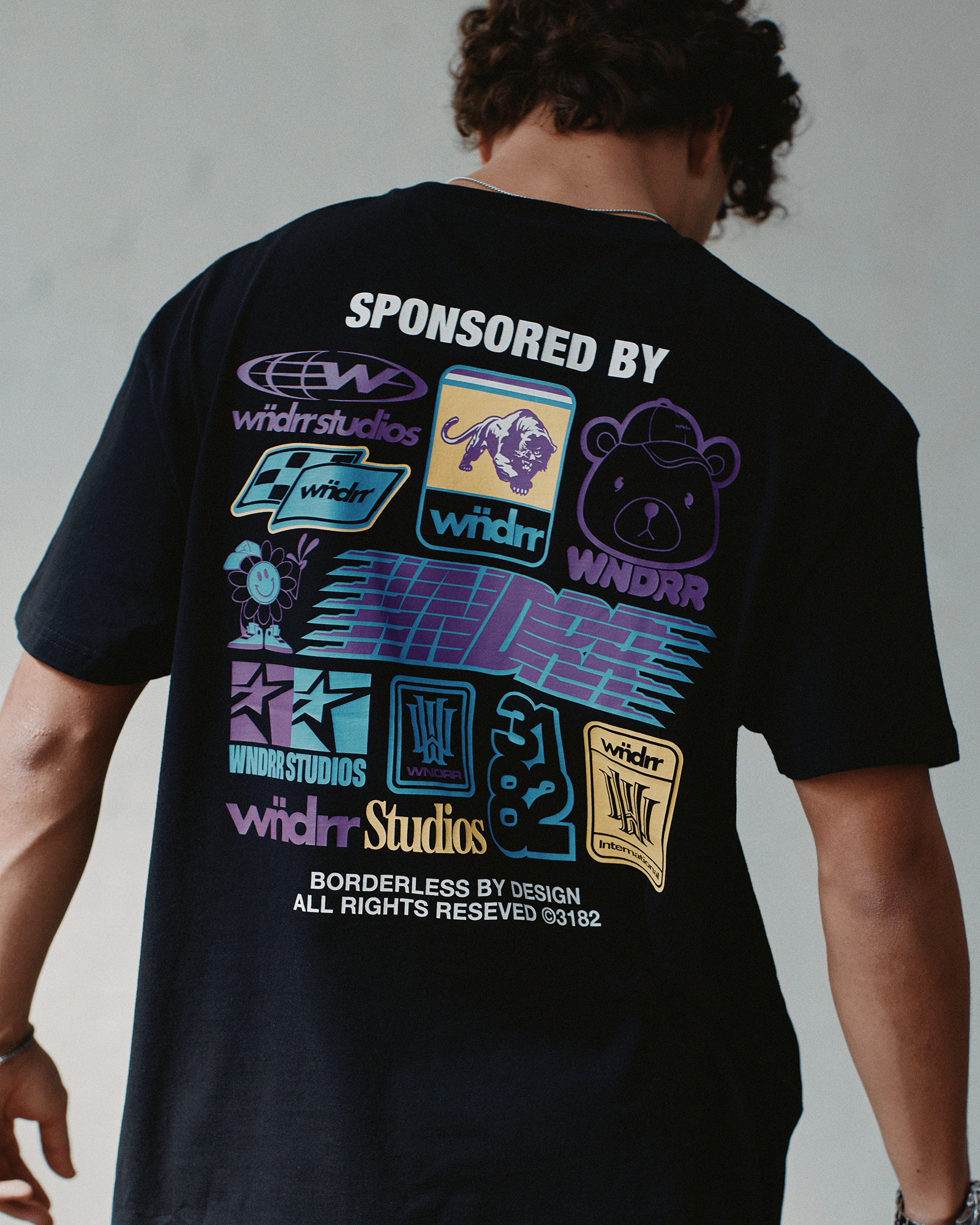 SPONSORED BOX FIT TEE - BLACK