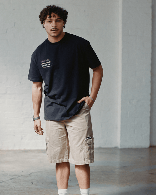 SPONSORED BOX FIT TEE - BLACK