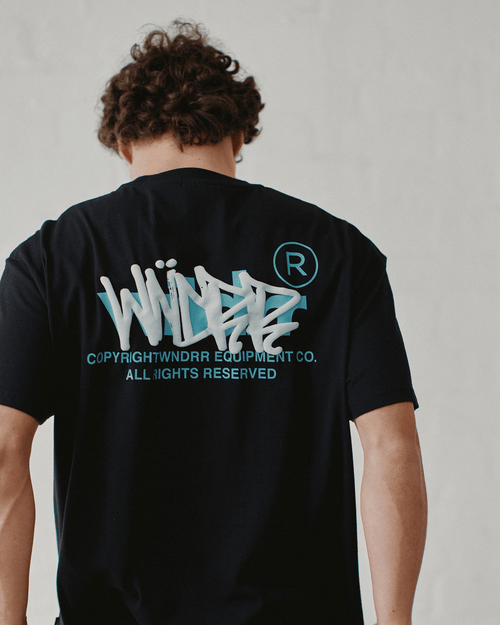 TAGGED BOX FIT TEE - BLACK