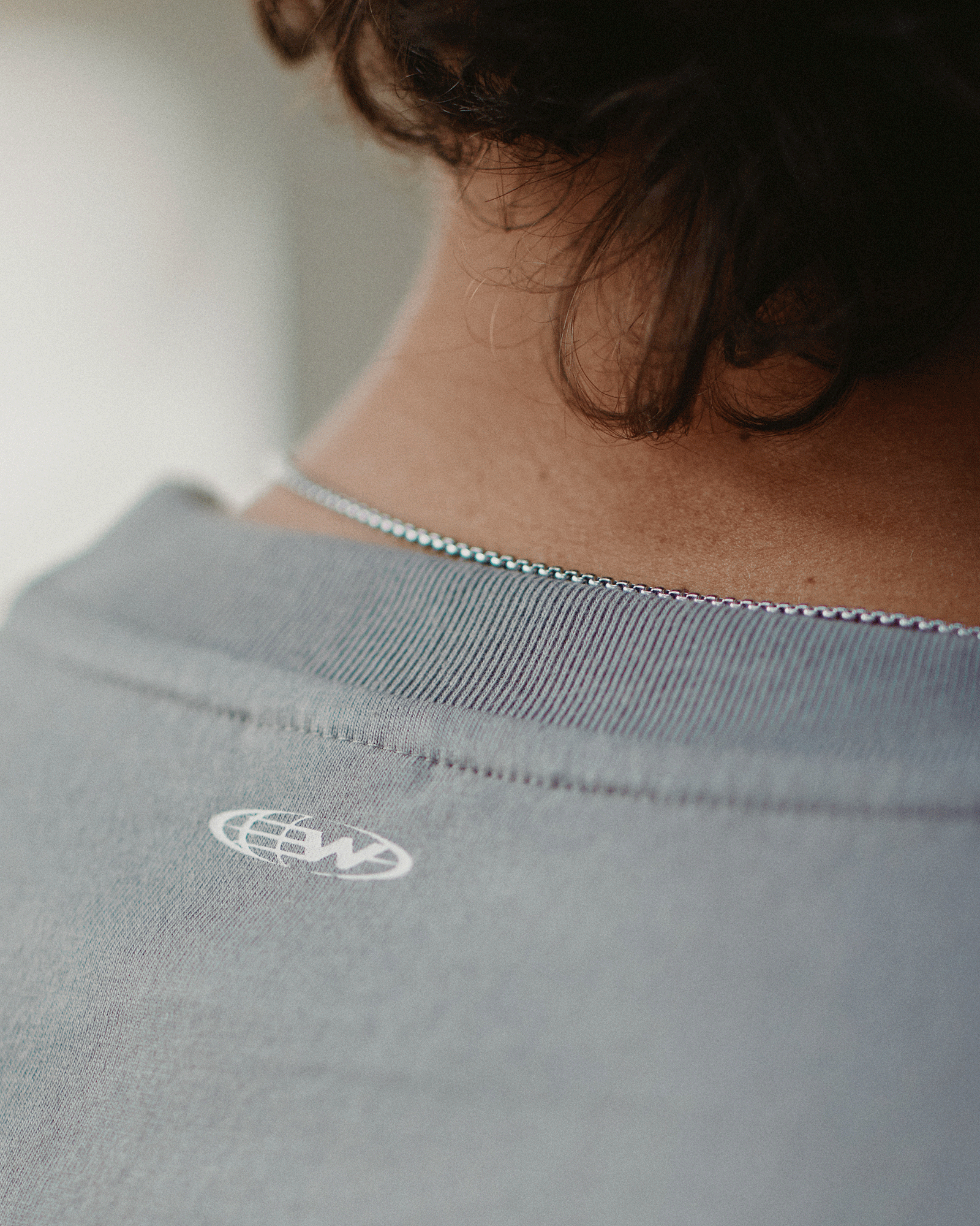 BRIDGE BOX FIT TEE - MOON GREY