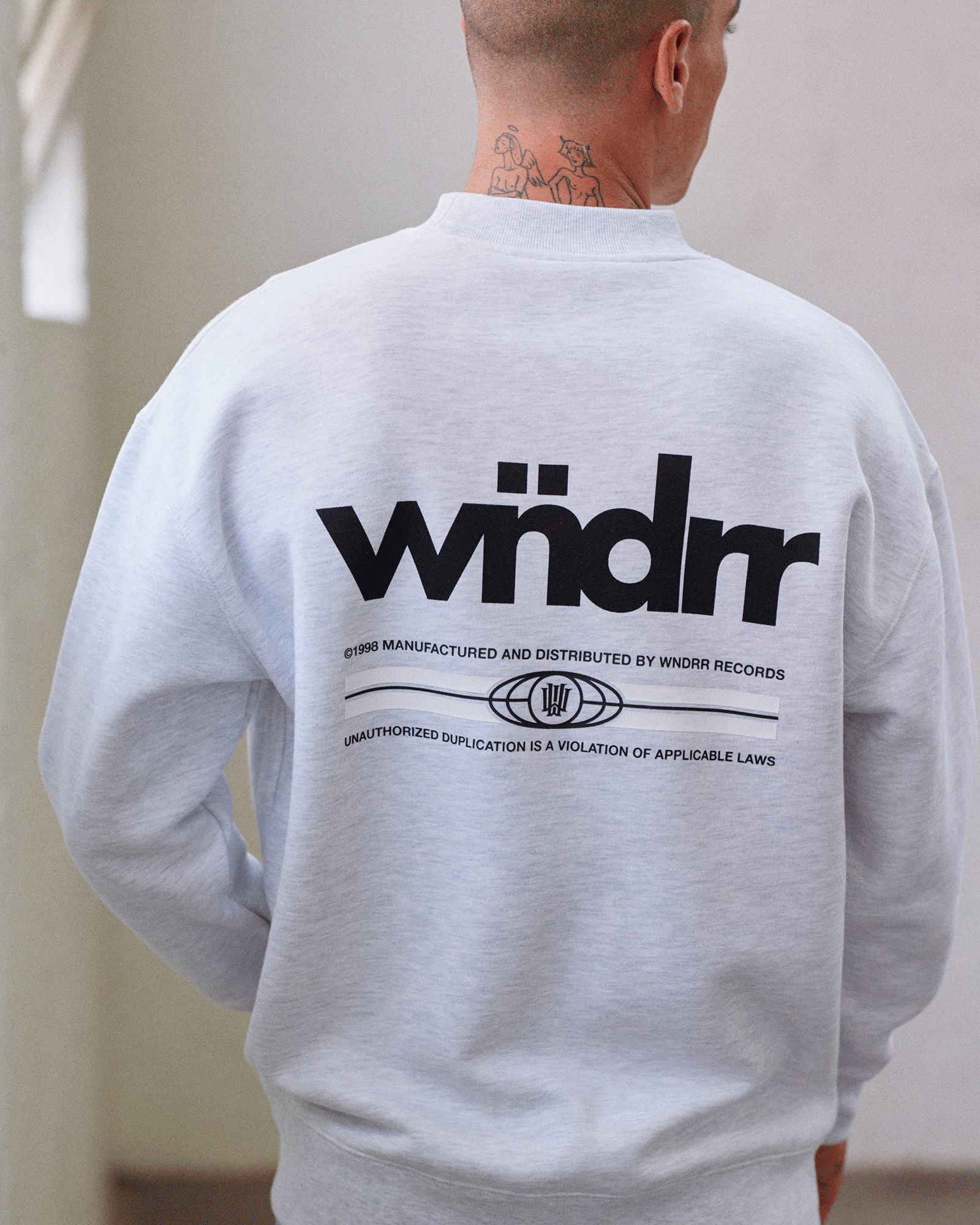 LODGE CREW SWEAT - WHITE MARLE