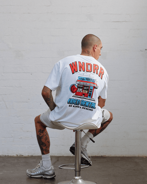 VIDEO RENTAL BOX FIT TEE - WHITE