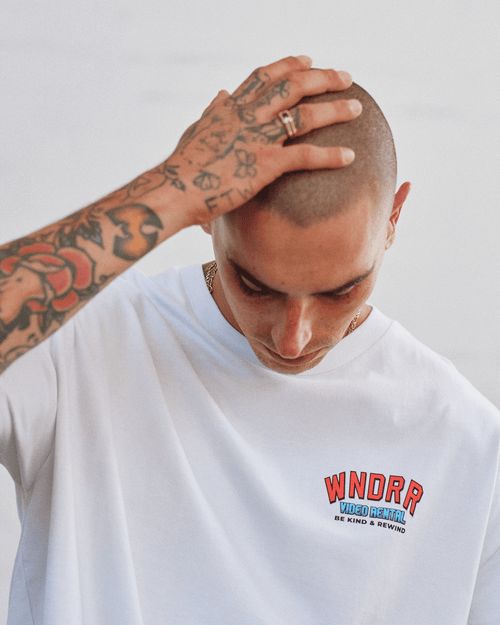 VIDEO RENTAL BOX FIT TEE - WHITE