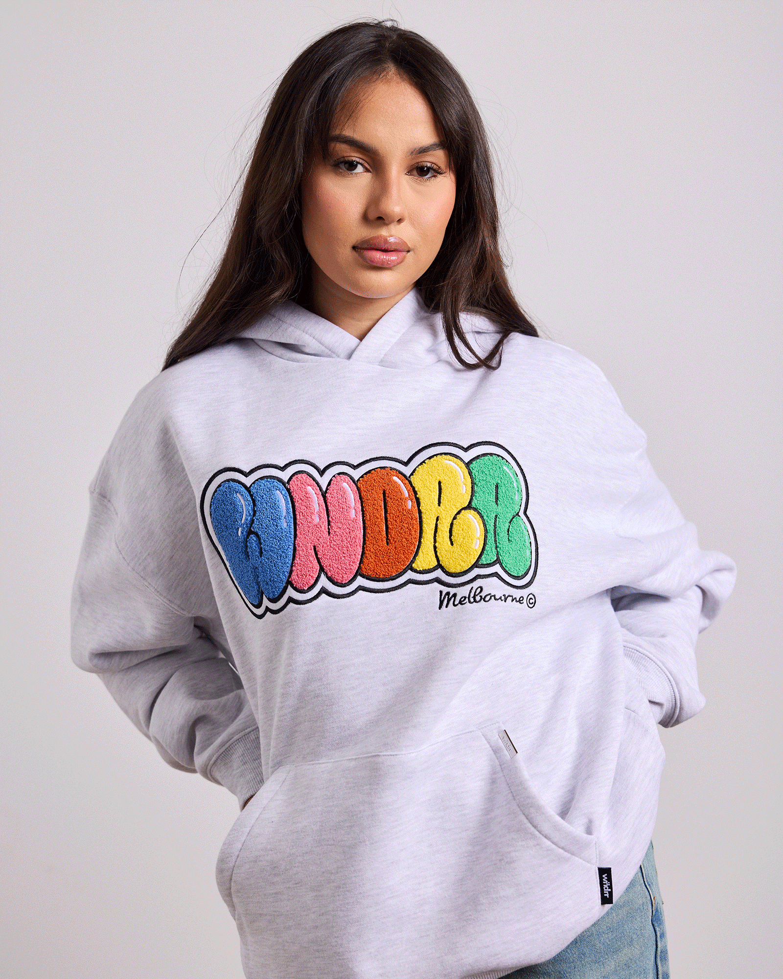 BLISSED HOOD SWEAT - WHITE MARLE