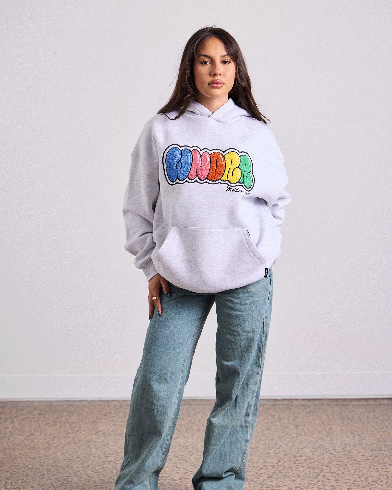 BLISSED HOOD SWEAT - WHITE MARLE