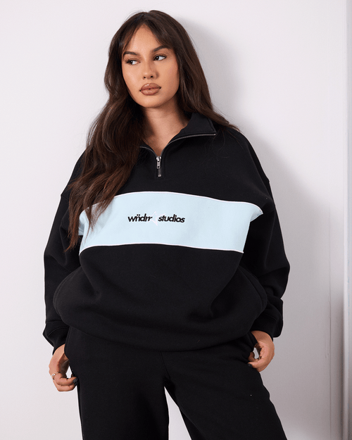 STXR 1/4 ZIP SWEAT - BLACK