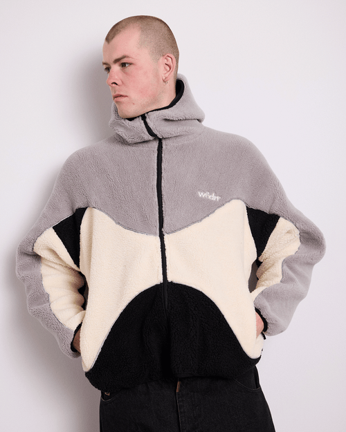 THE WORLD FLEECE JACKET - GREY/BLACK