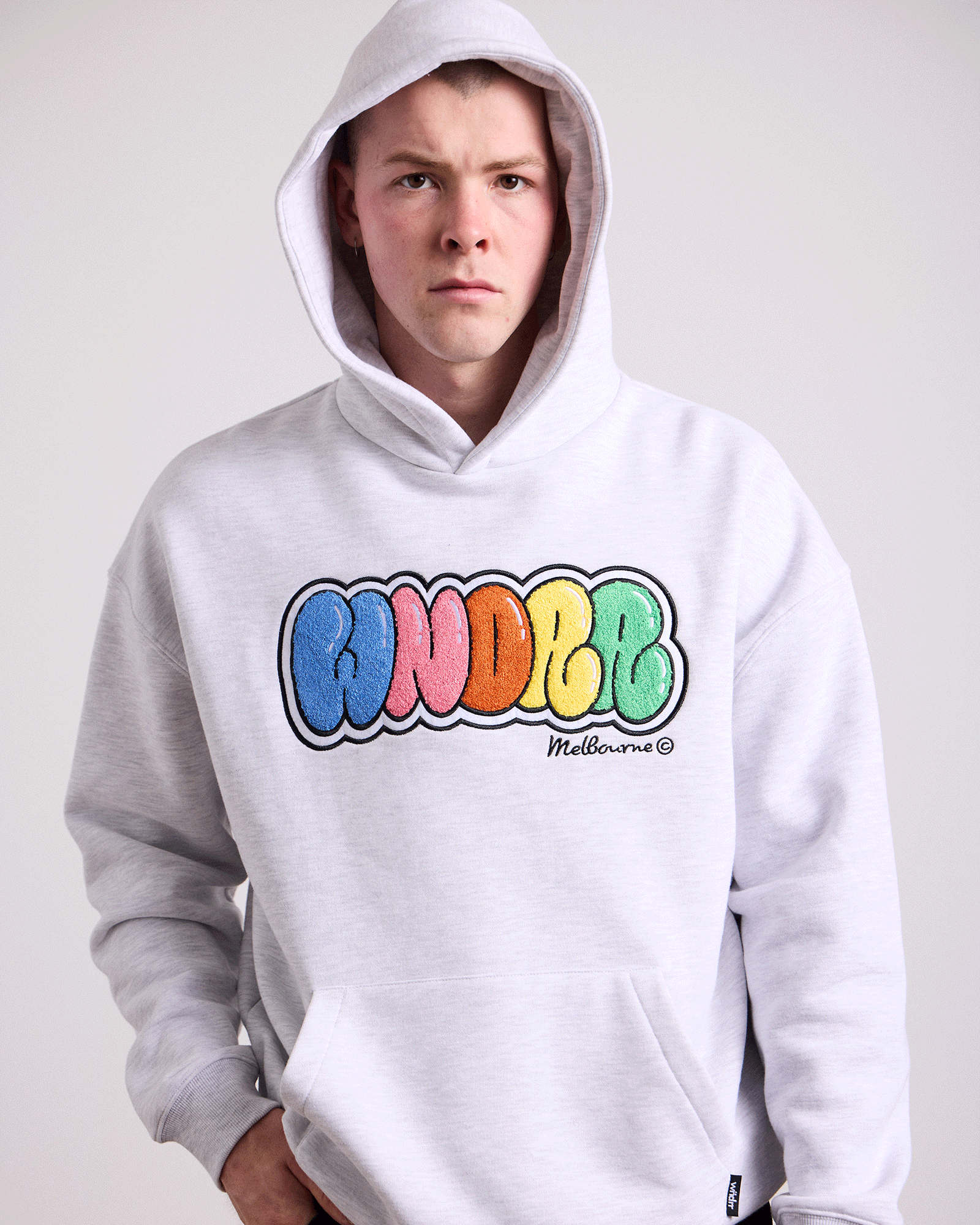 BLISSED HOOD SWEAT - WHITE MARLE