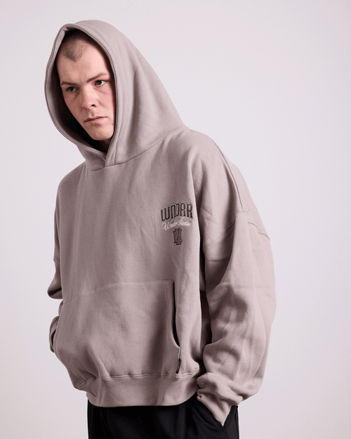 PAVILION CROPPED HOOD SWEAT - MOON GREY