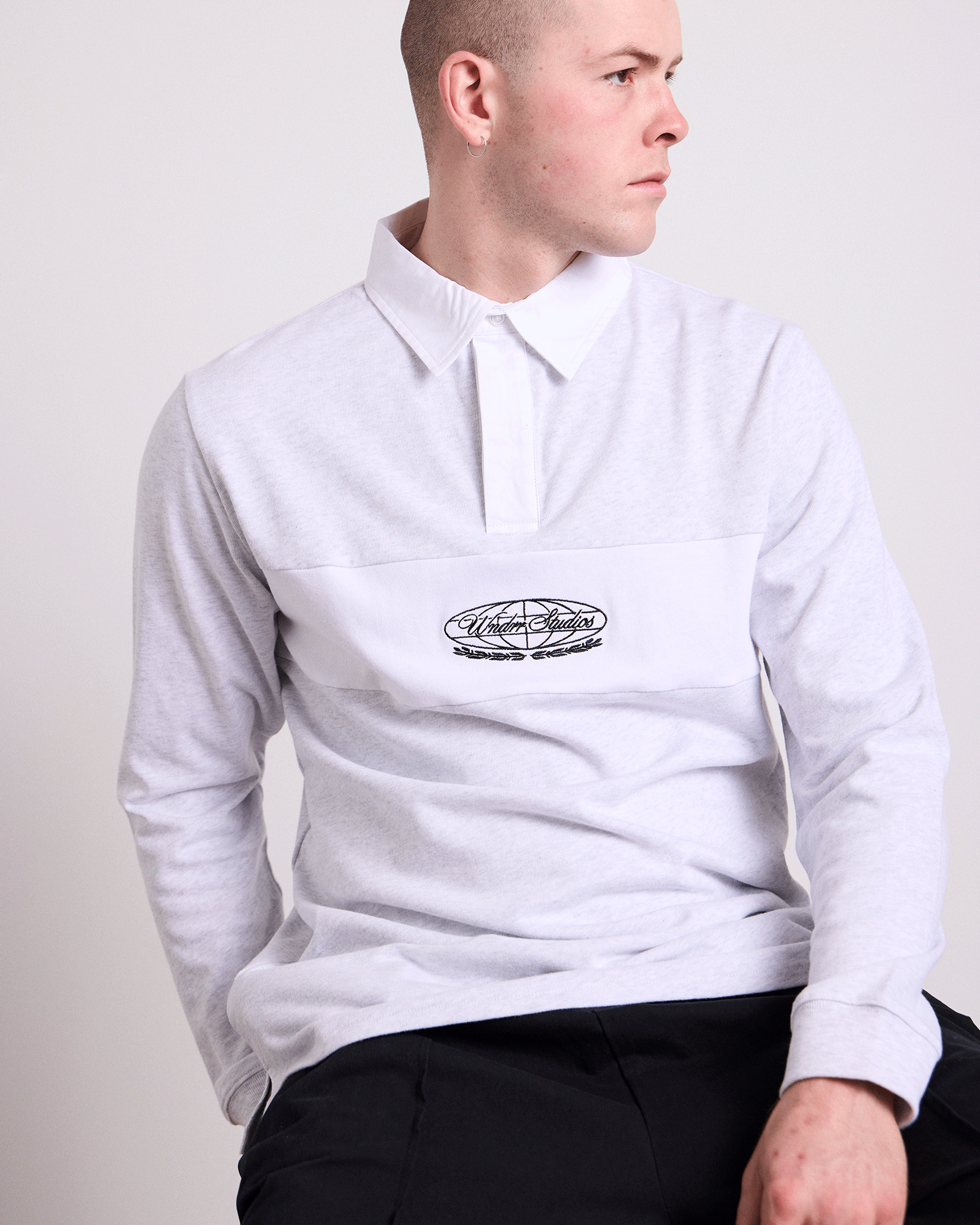 MAISON RUGBY POLO TOP - WHITE MARLE