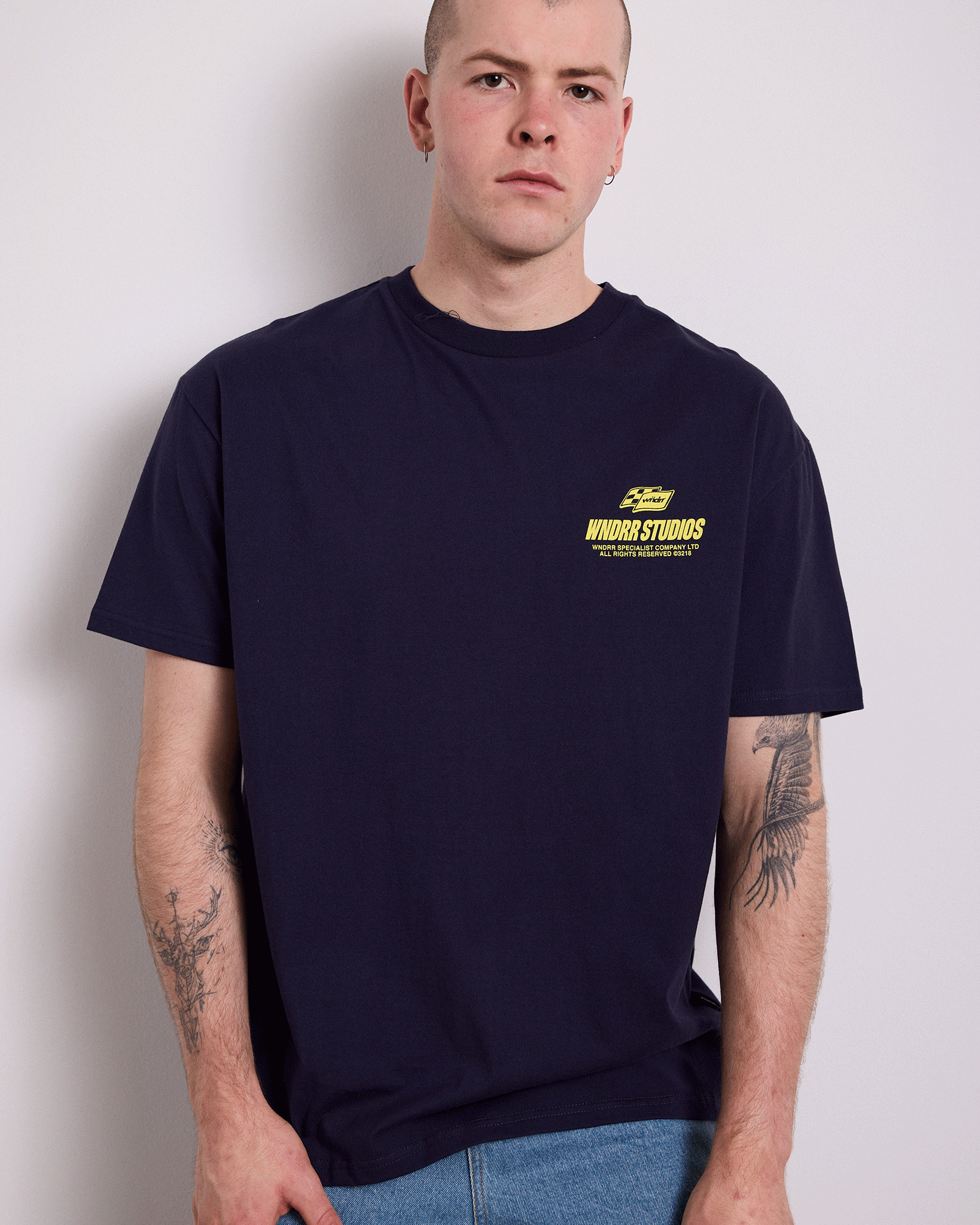 APEX BOX FIT TEE - NAVY