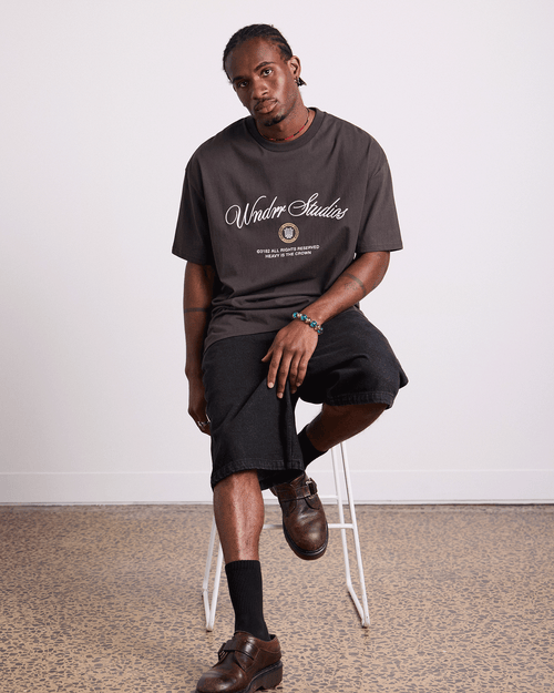 VITA NOVA BOX FIT TEE - FADED BLACK