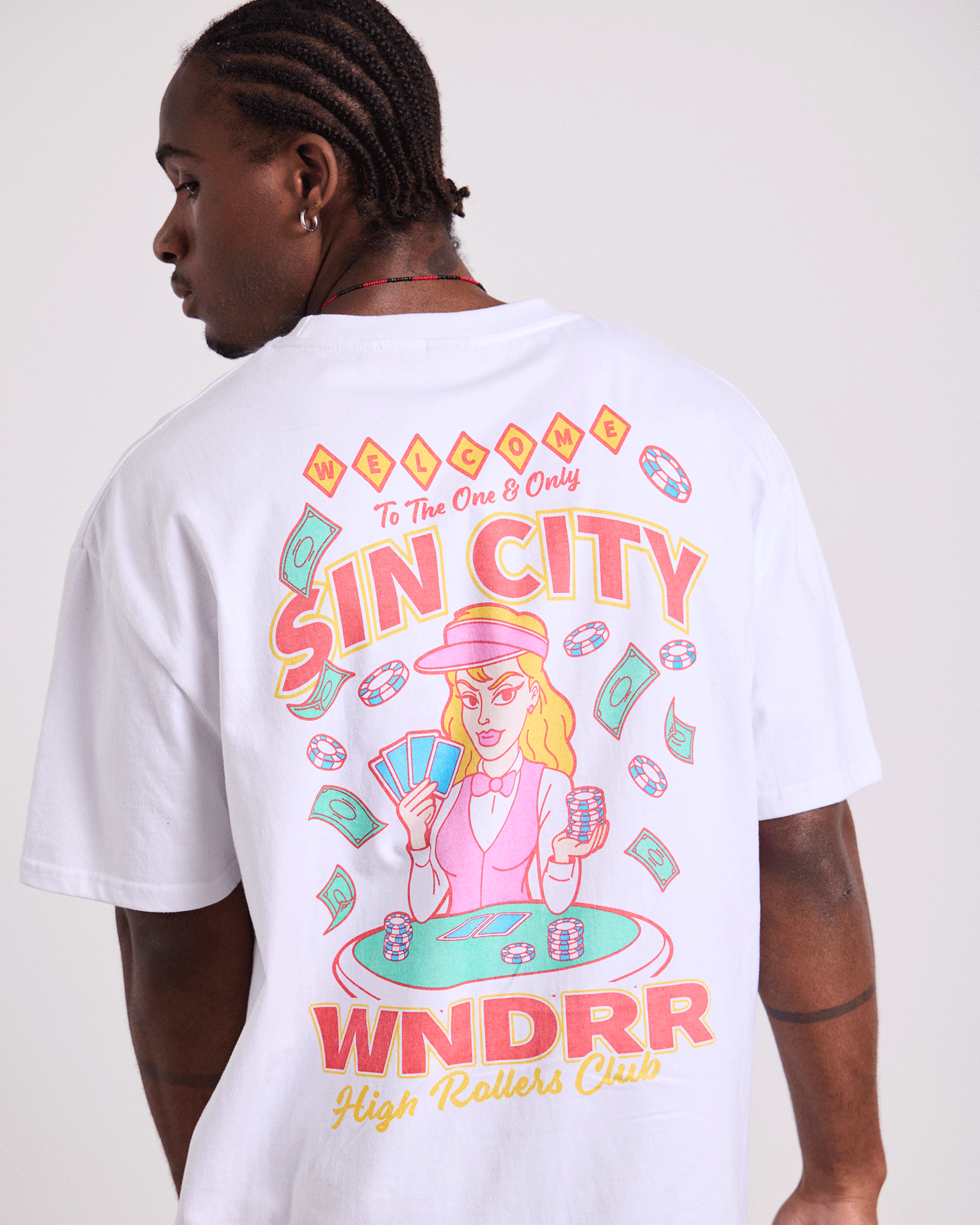 SIN CITY BOX FIT TEE - WHITE