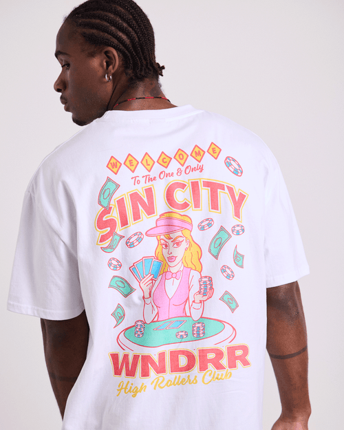 SIN CITY BOX FIT TEE - WHITE