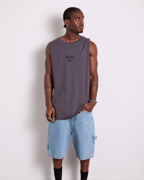 SHODO MUSCLE TOP - CHARCOAL