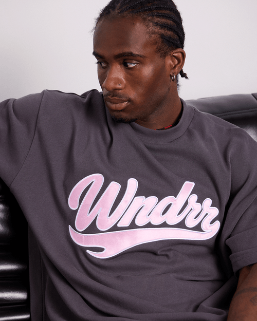 BRUSHBACK HEAVY WEIGHT TEE - CHARCOAL