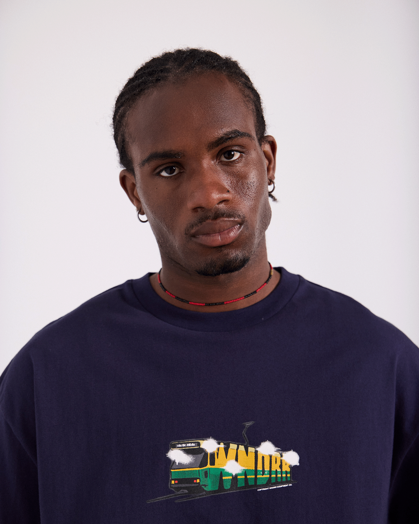 TRAM BOX FIT TEE - NAVY