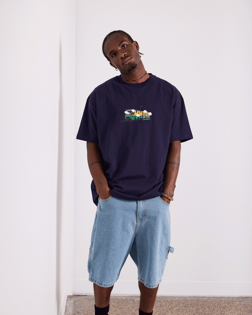 TRAM BOX FIT TEE - NAVY