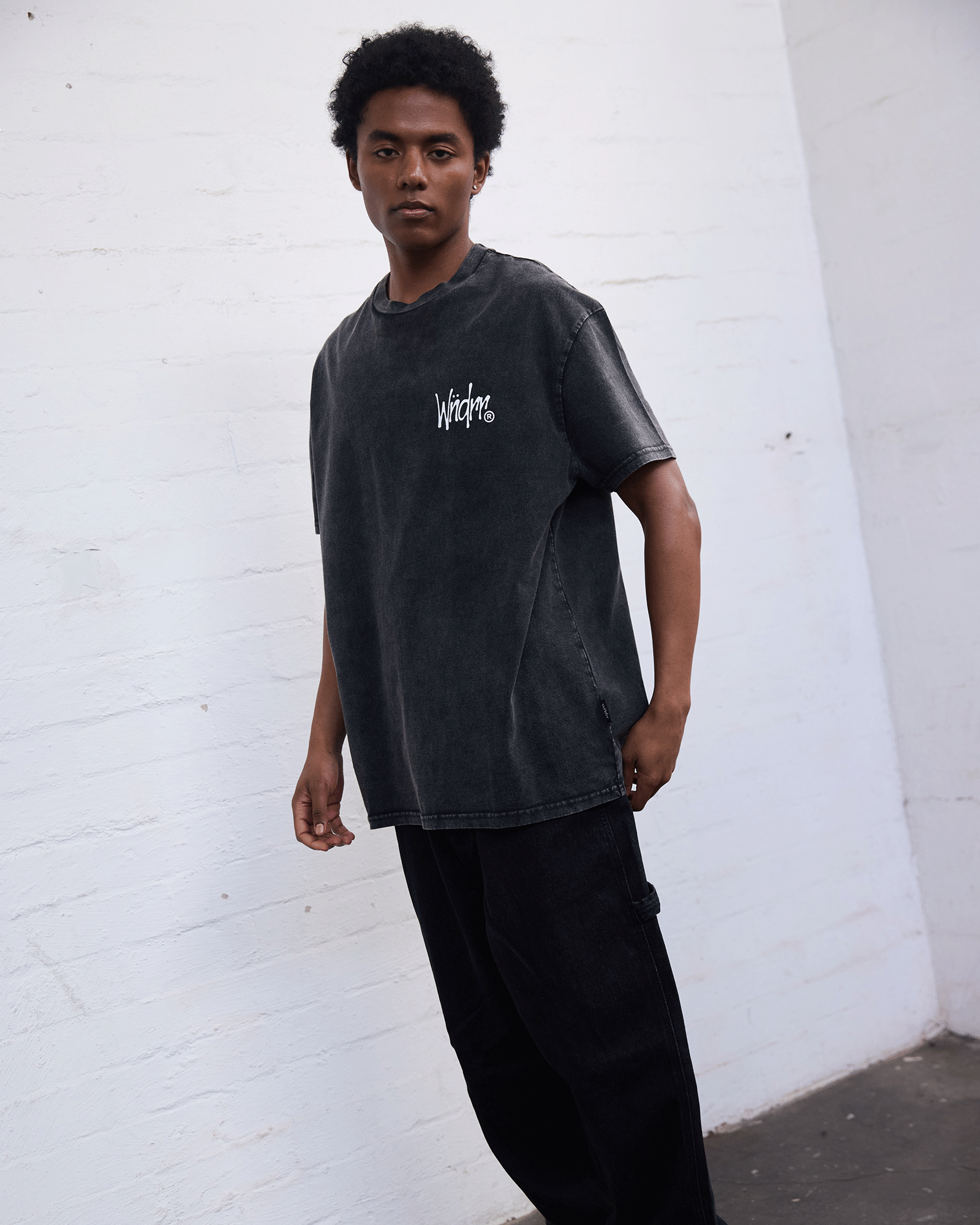 PRECURSOR BOX FIT TEE - WASHED BLACK