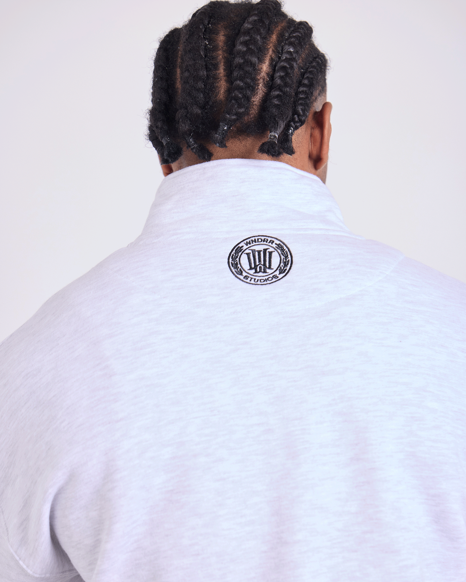MAISON 1/4 ZIP SWEAT - WHITE MARLE