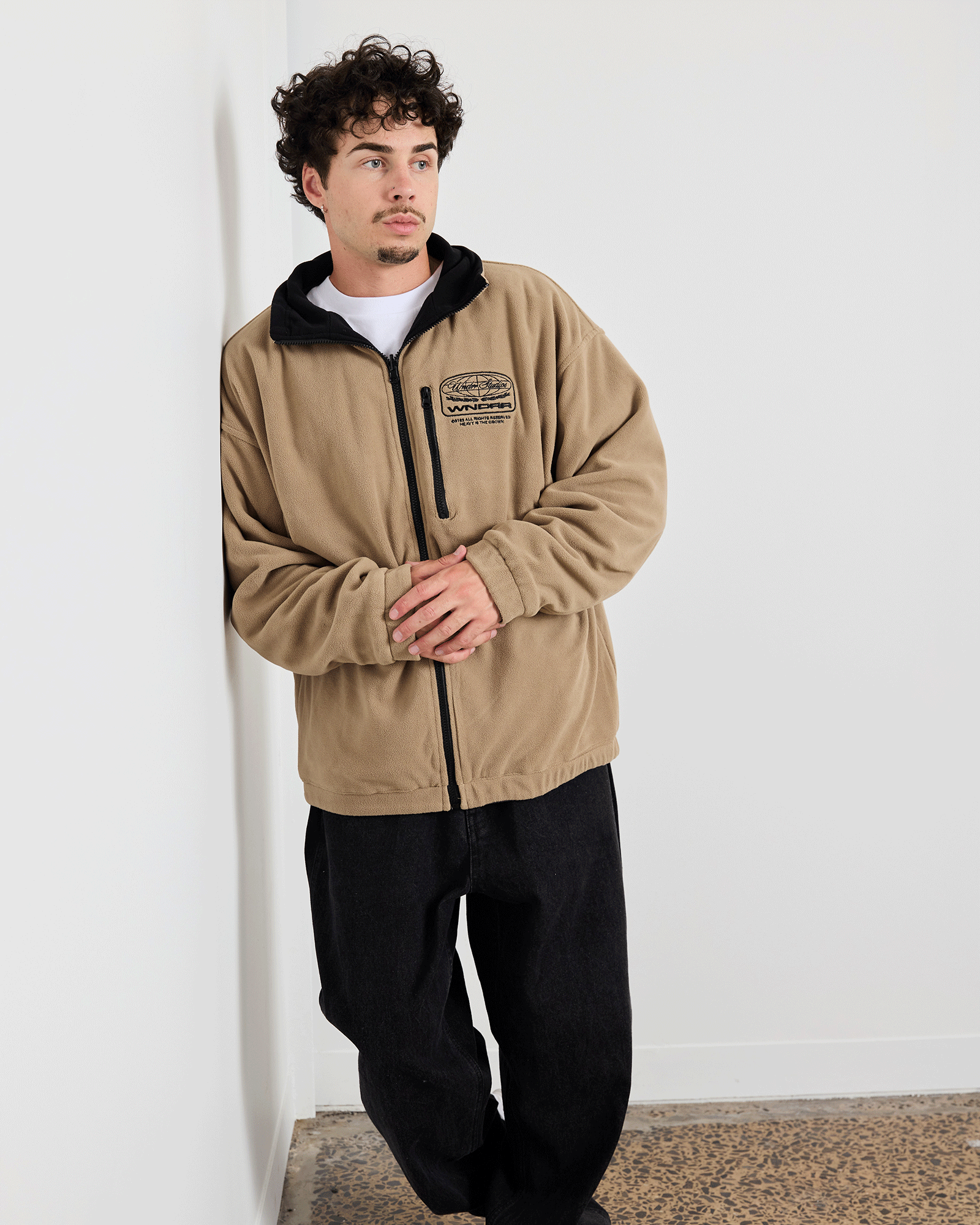 LE MONDE REVERSIBLE FLEECE JACKET - BLACK/MOON GREY