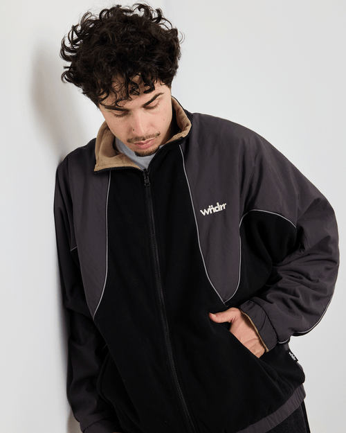 LE MONDE REVERSIBLE FLEECE JACKET - BLACK/MOON GREY