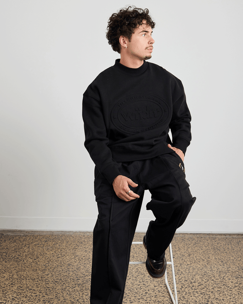 CREDIT CREW SWEAT - BLACK