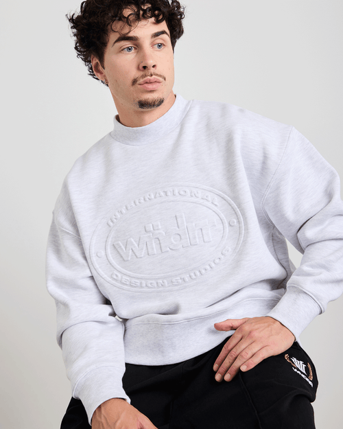 CREDIT CREW SWEAT - WHITE MARLE