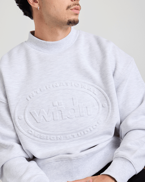 CREDIT CREW SWEAT - WHITE MARLE